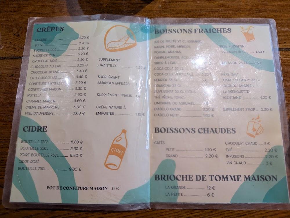 Crêperie Chez La Jeanne - Menu Image 1